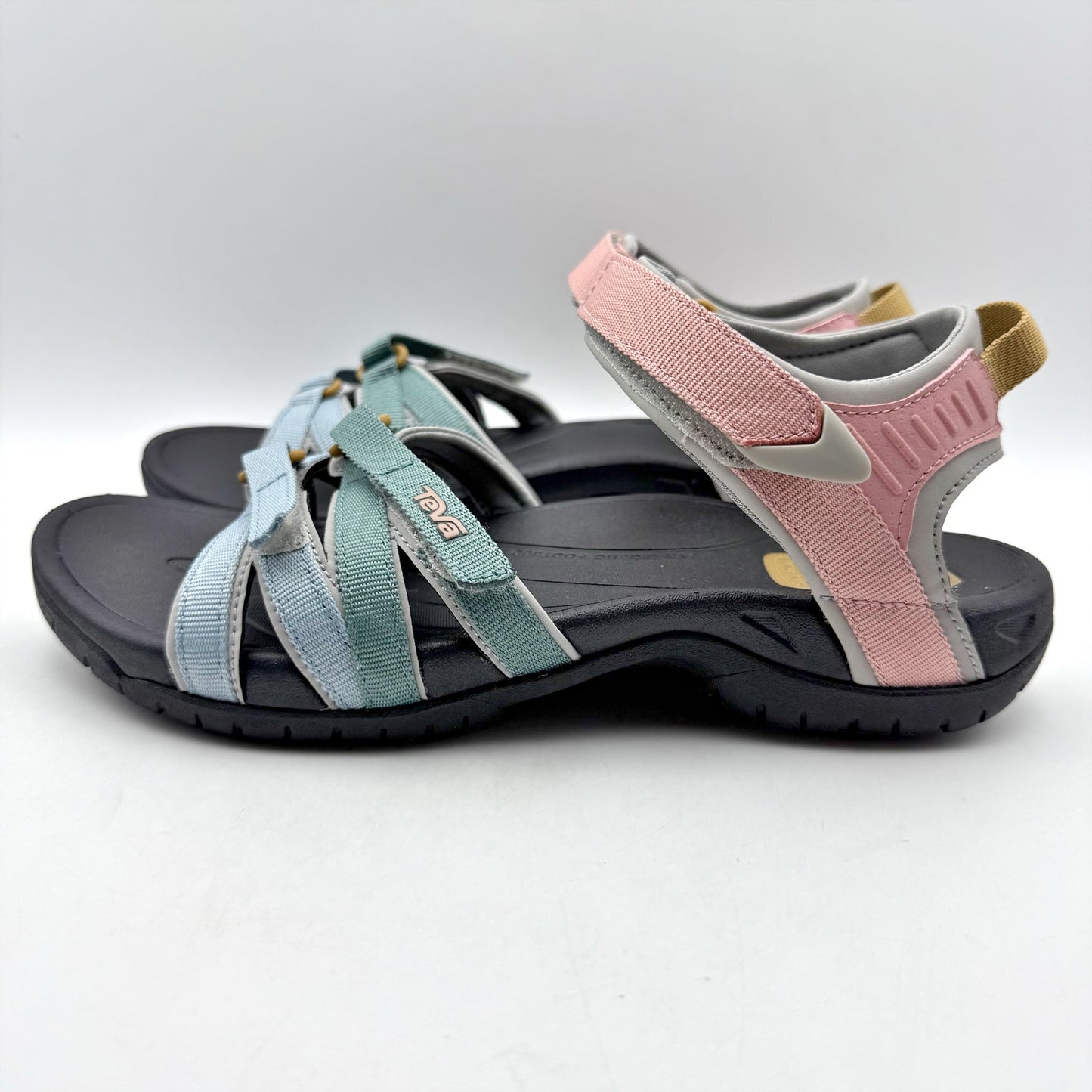 Teva Womens Tirra Leather Sandal US 8.5 EU 39.5 Black Multicolor Adjustable NIB