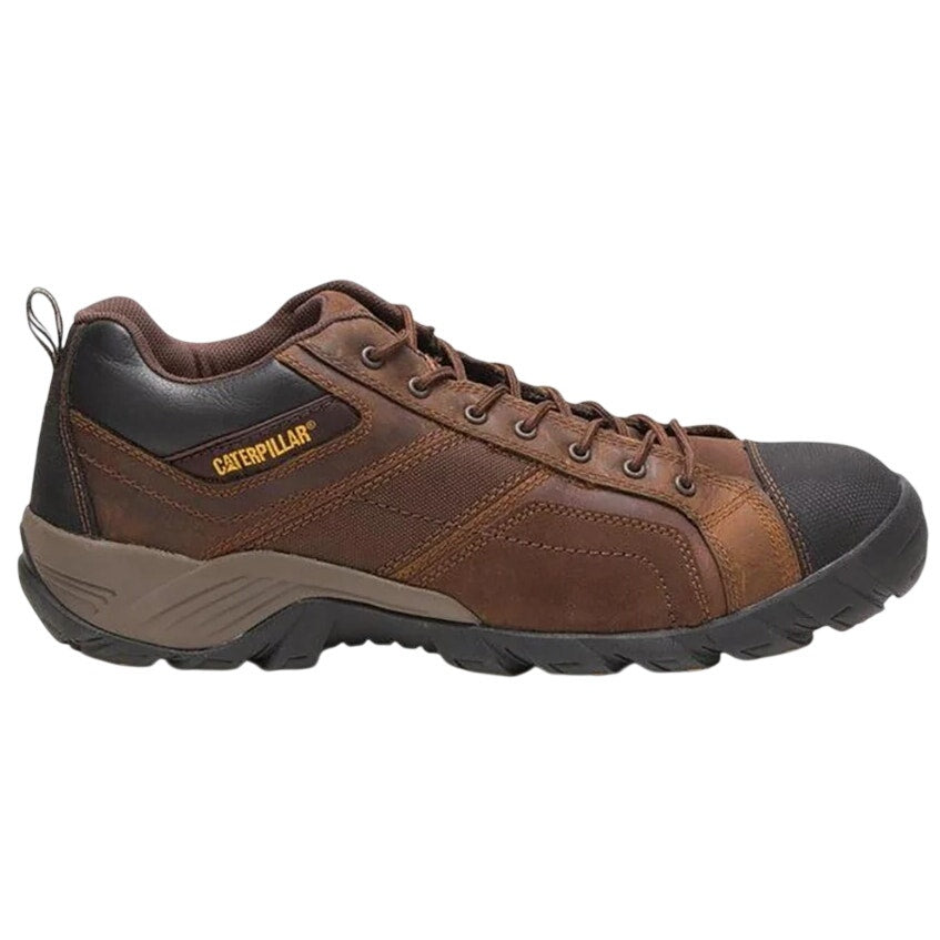 Caterpillar Mens Argon Composite Toe Work Shoes Size 7 WIDE Brown Leather NIB