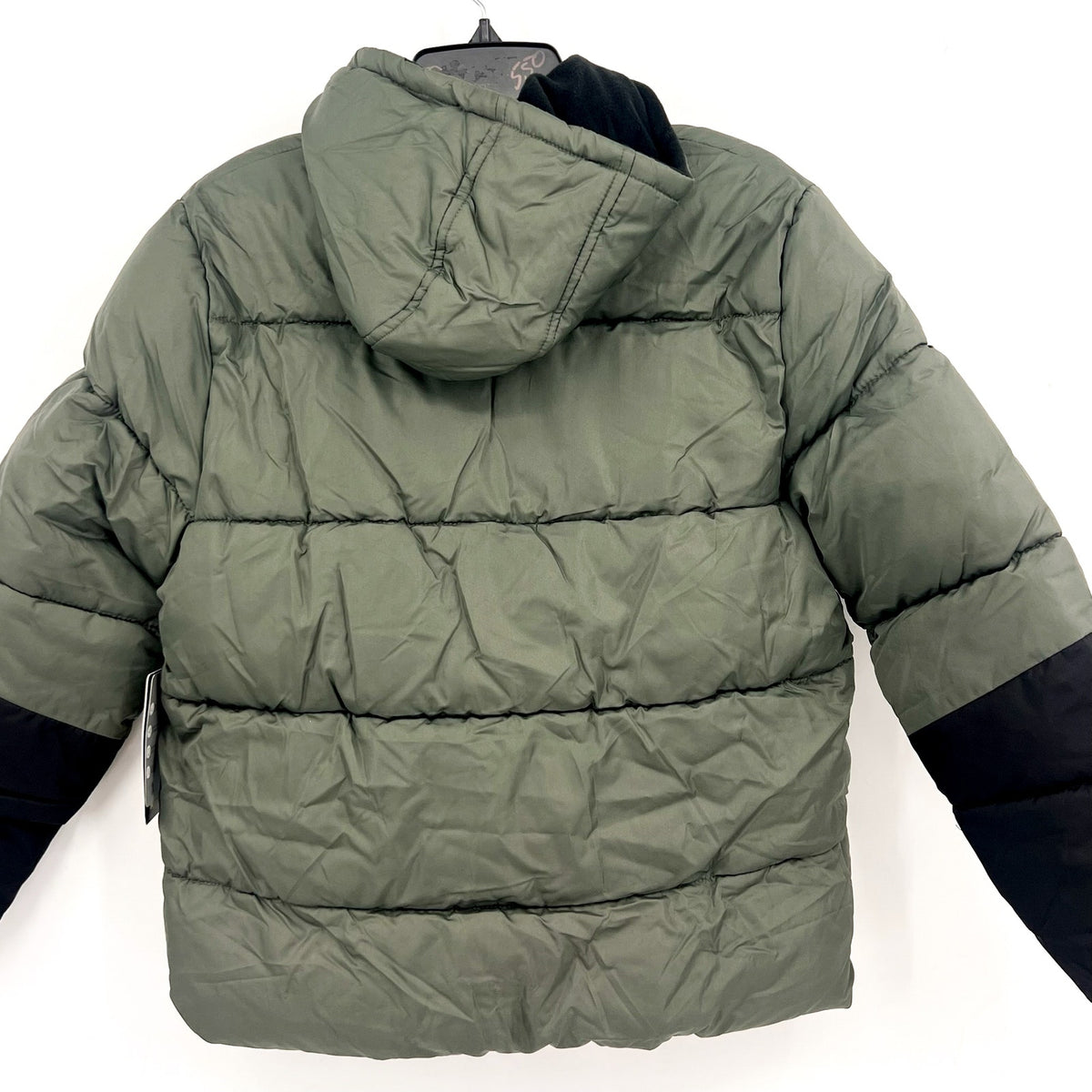IXTREME Boy's Hooded Colorblock Puffer Winter Coat XL 14/16 Green Black NWT