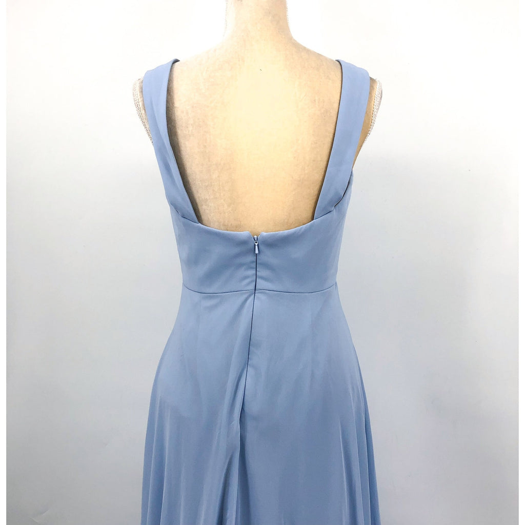 AFTER SIX Lux Chiffon Sweetheart Maxi Dress Size 6R Sky Blue Wide Strap NWT