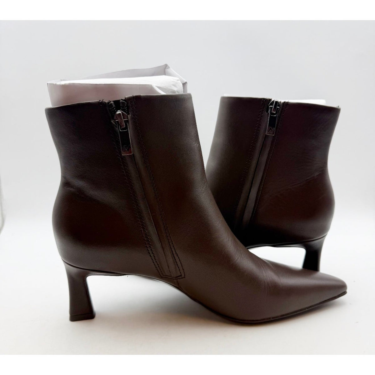 NATURALIZER Womens Deesha Ankle Booties Size 8 EU 38 Brown Leather Heels NIB