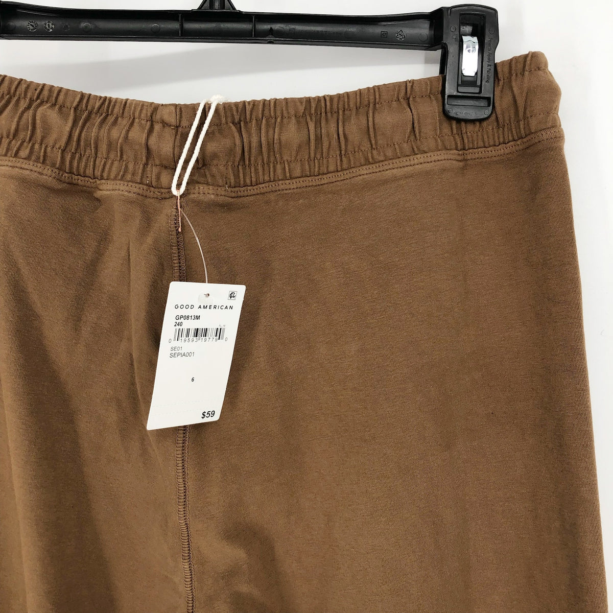 GOOD AMERICAN Essential Tie-Waist Leggings 3XL Tan Sepia Cotton Jersey NWT