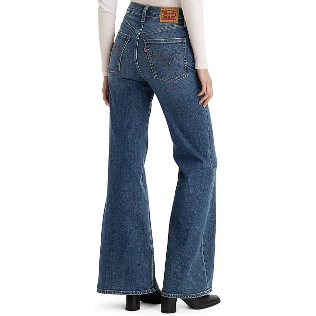 LEVI'S Womens Ribcage Bell Jeans 32x32 US 14 Blue New York Moment A75030002 NWT