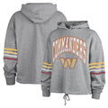 '47 Brand Womens Washington Commanders Crop Hoodie Large Gray Sweatshirt NWT