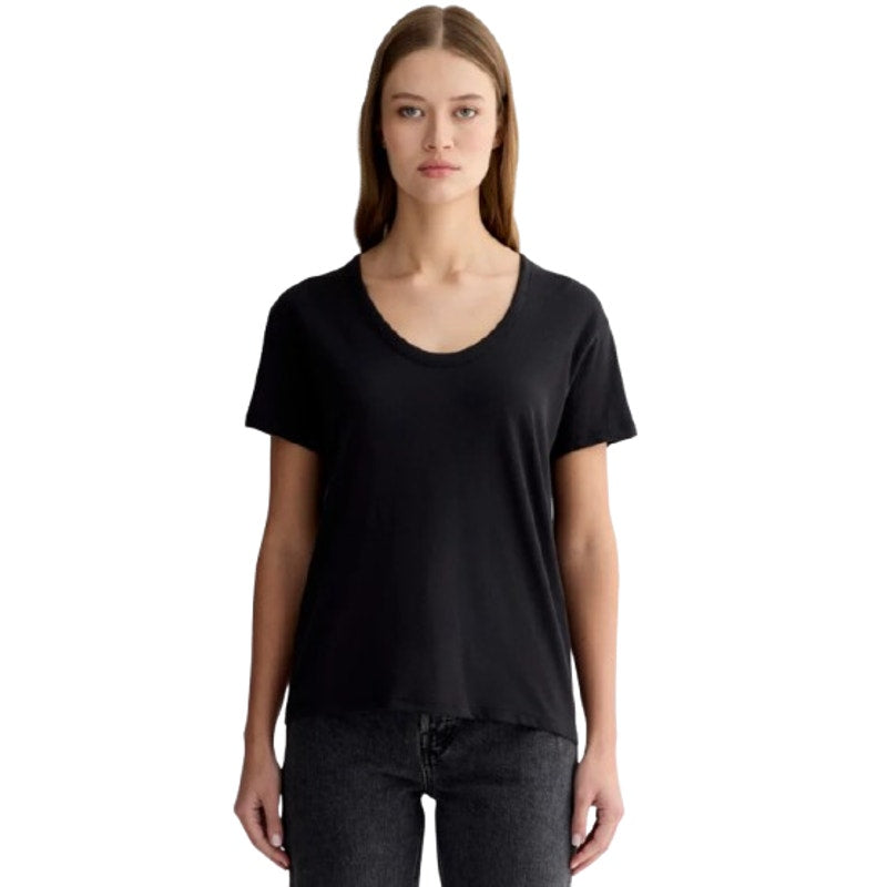 EVERLANE Women's The Air Scoop-Neck Tee Medium Black Short Sleeve NWT