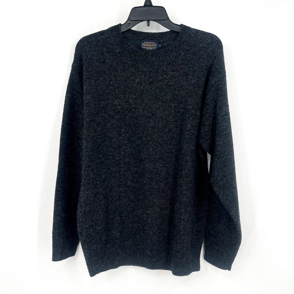 PENDLETON Men's Shetland Wool Sweater Medium Black Heather Crewneck NWT