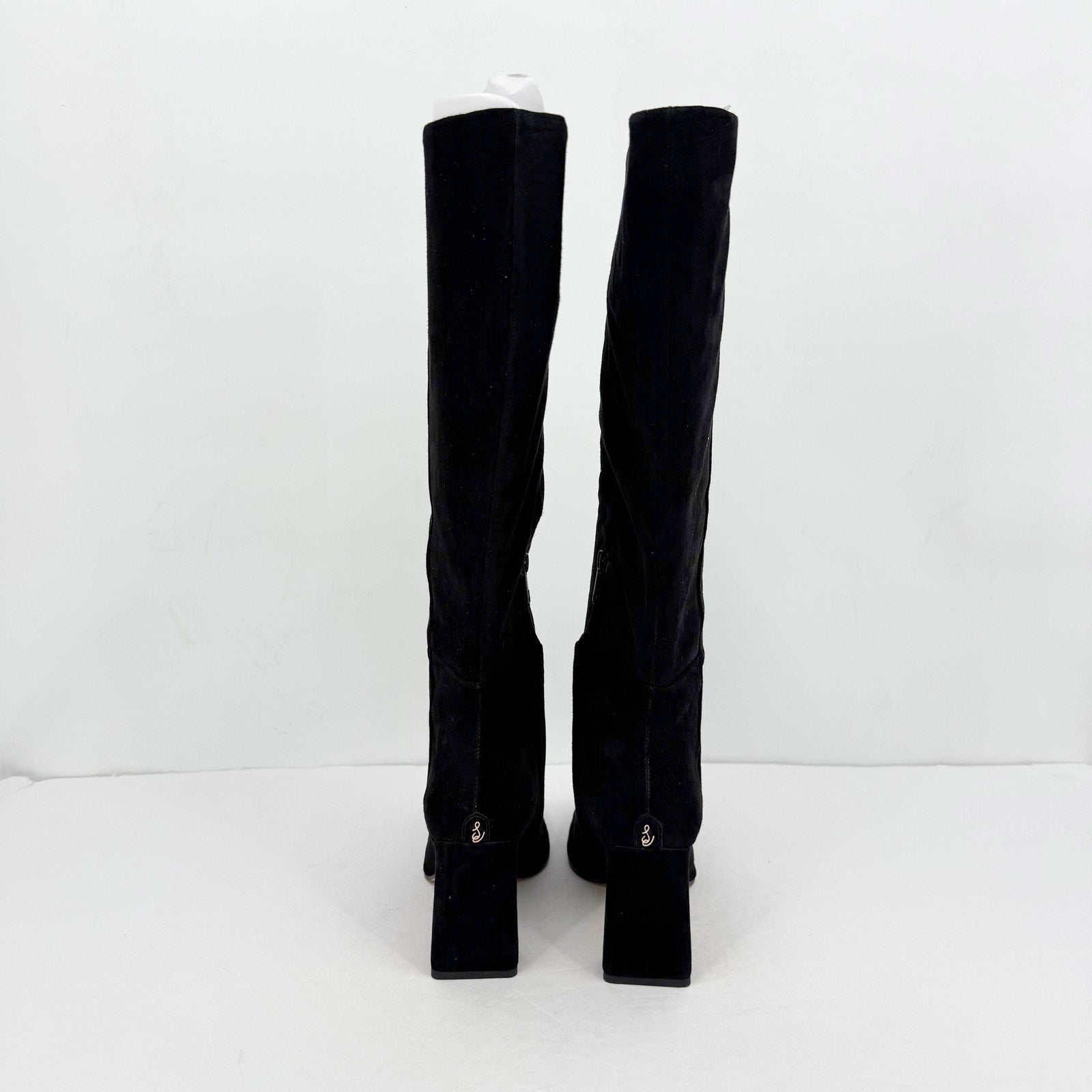 Sam Edelman Womens Issabel Heeled Knee High Boots US 8 M EU 38.5 Black Suede NIB
