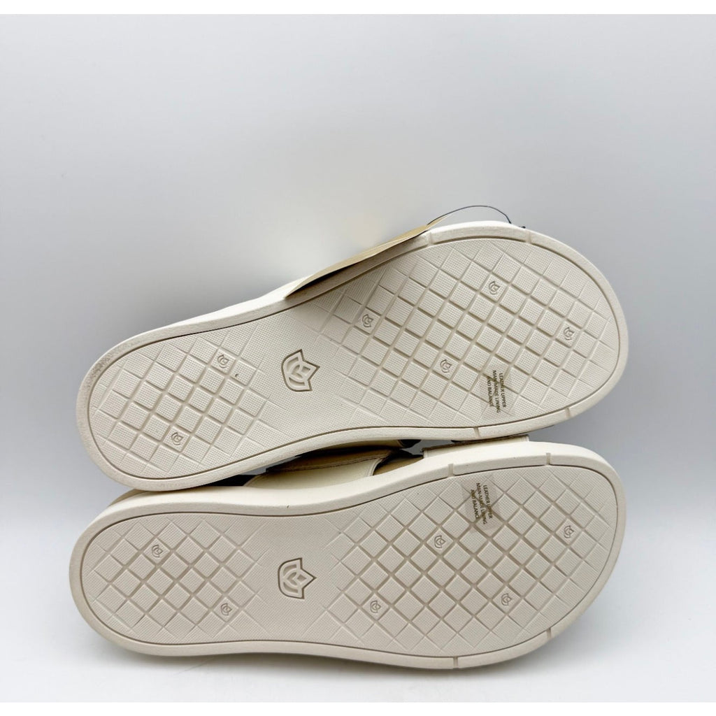 Spenco Womens Twilight Woven Slide Sandals Size 9 Wide Cream Almond Buff Tan NIB