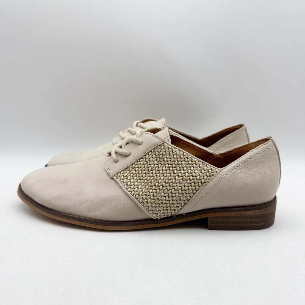 Lucky Brand Womens Elyza Oxford Shoes US 7 M Off White Leather NWOB