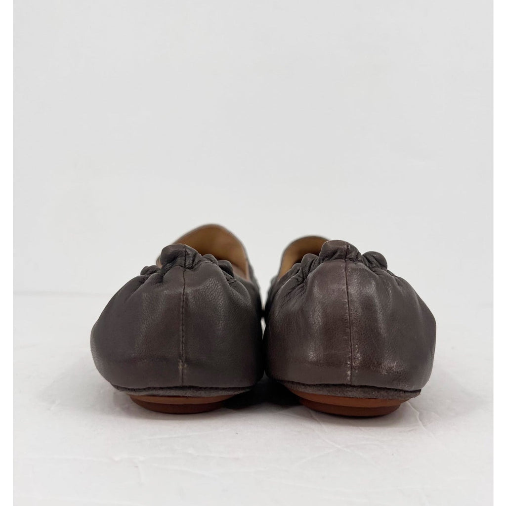 Chocolat Blu Womens Cam 2 Pleated Ballet Flats Size 10 Brown Grey Leather NIB