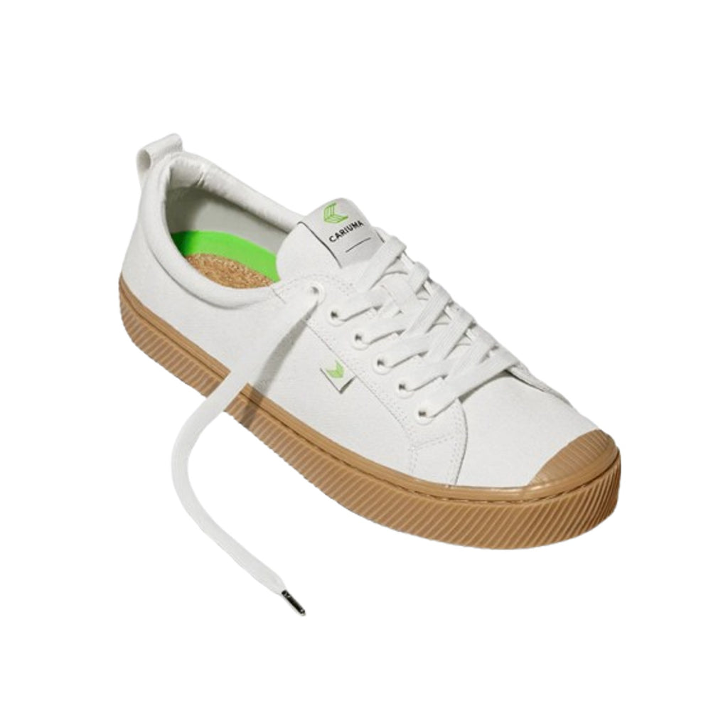 Cariuma Women's Oca Low Gum Canvas Sneaker Size 8 Off White Tan NIB