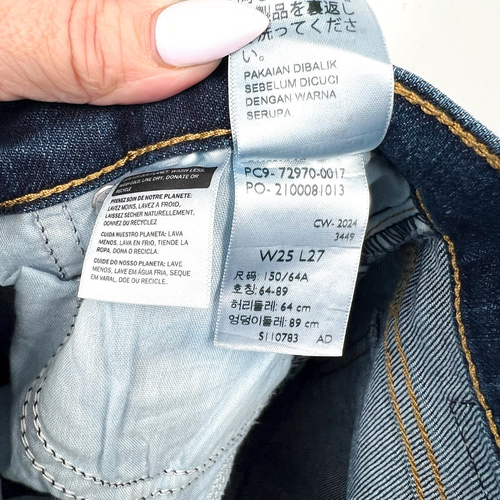 Levi's Womens High Rise Wide Leg Jeans 25x27 US 0 Blue Denim 72970-0017 NWT