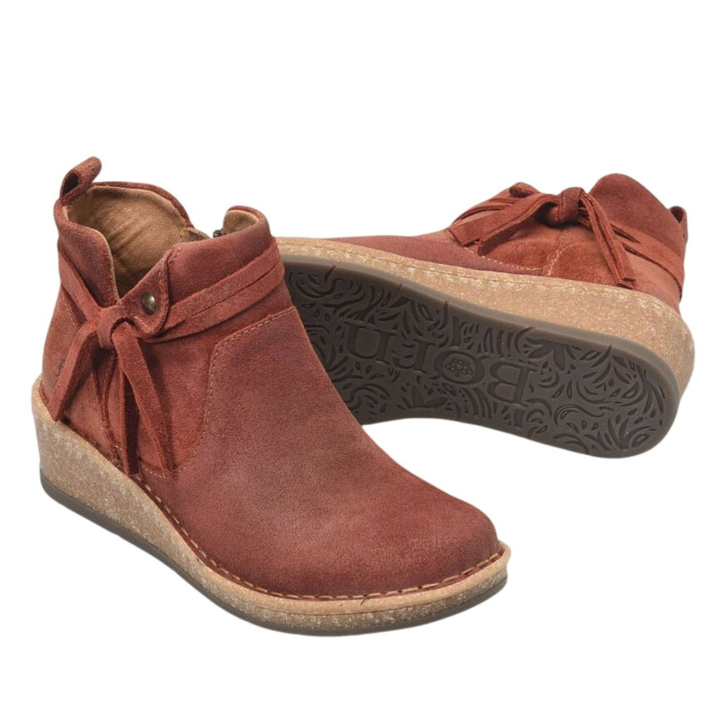 Born Womens Vaughn Ankle Booties US 10 M EU 40.5 Red Brown Suede NWOB