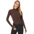 COMMANDO Women's Turtleneck Bodysuit Small Brown Long Sleeve Thumbholes NWT