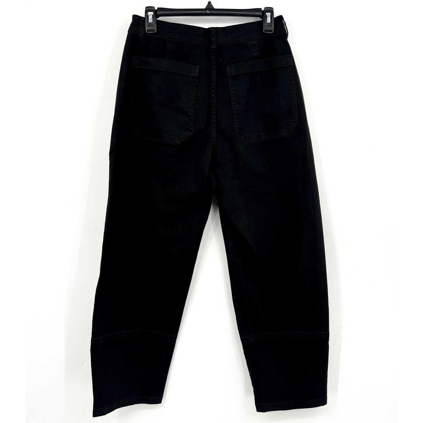 EVERLANE Women's The Utility Barrel Pants Size 10 TALL Black Cotton Twill NWT