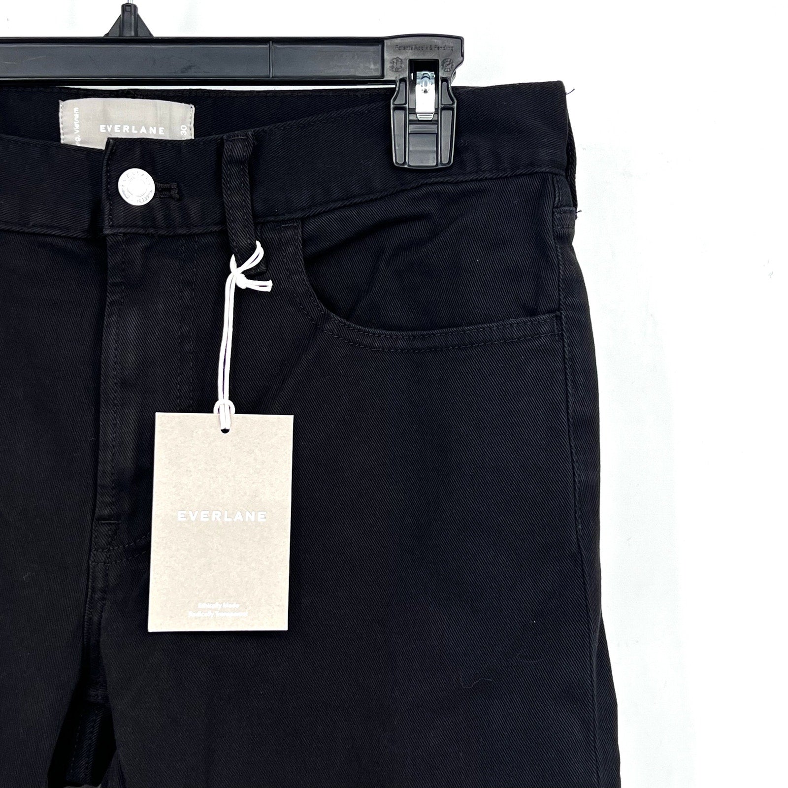 EVERLANE Men's The Stretch Twill 5-Pocket Pants 30x30 Black Slim Fit NWT