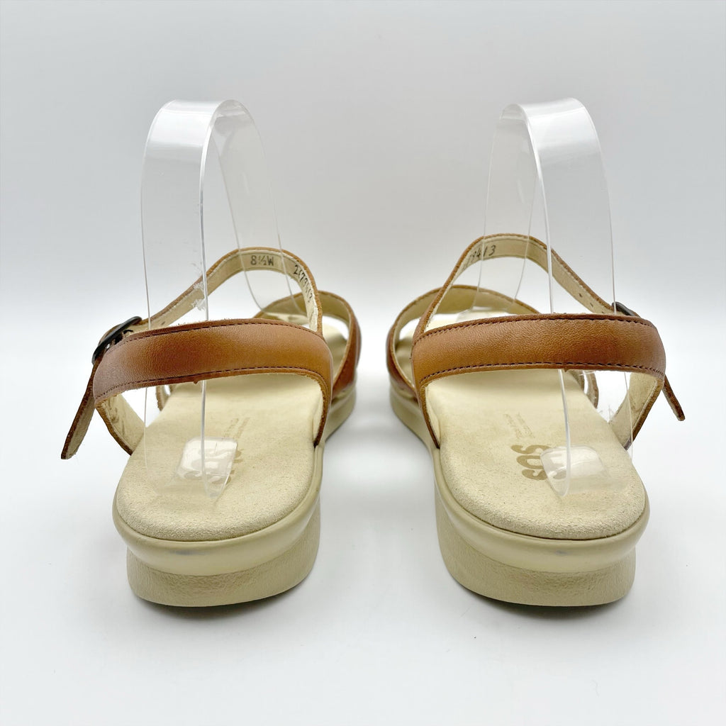 SAS Womens Huarache Sandals Size 7.5 NARROW Tan Leather Adjustable Strap NIB