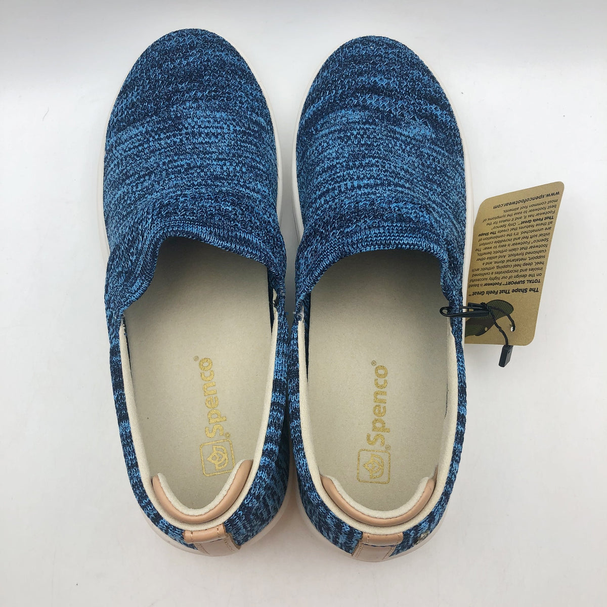 Spenco Womens Coastal Slip-on Sneakers Size 8 WIDE Patriot Blue Knit NIB