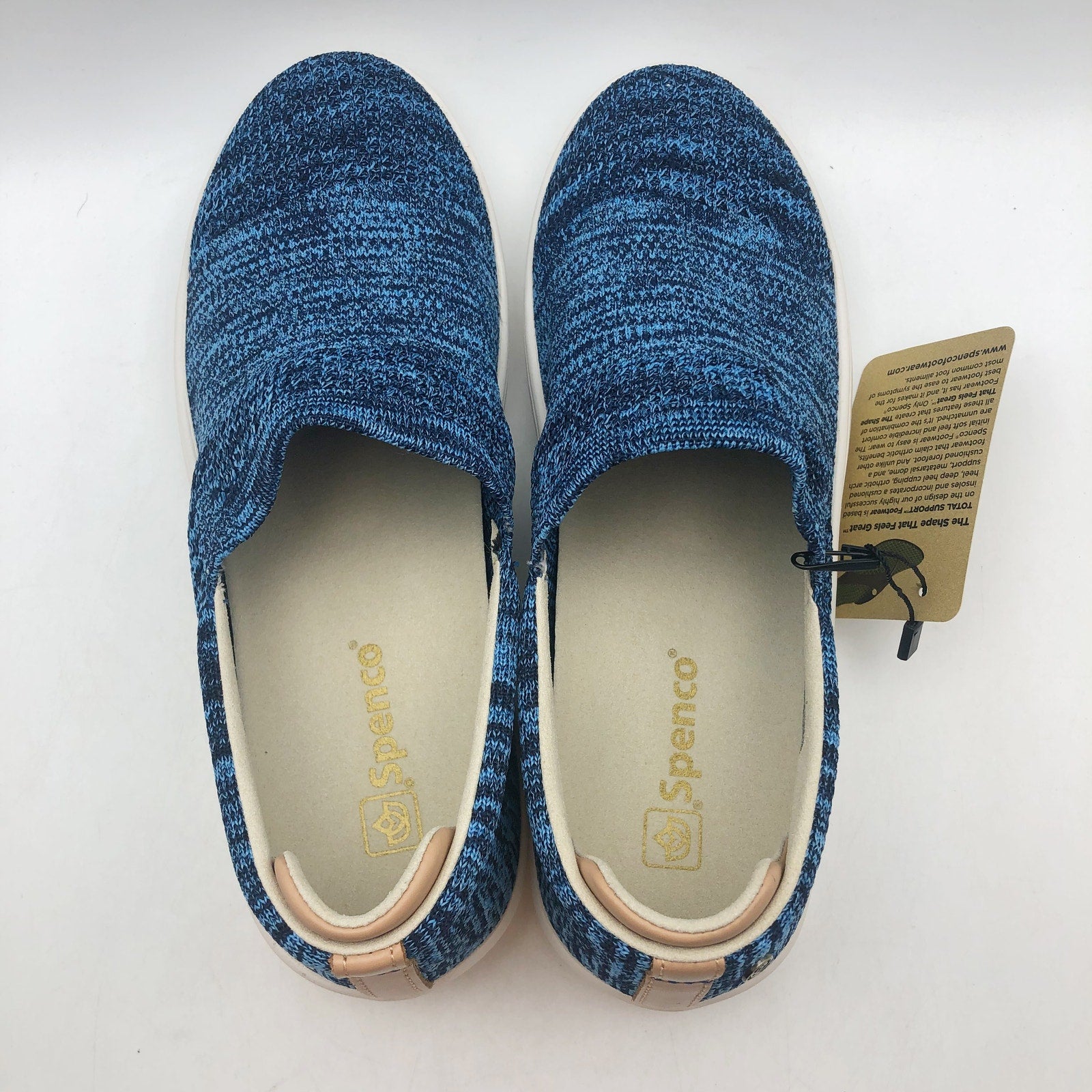 Spenco Womens Coastal Slip-on Sneakers Size 8 WIDE Patriot Blue Knit NIB