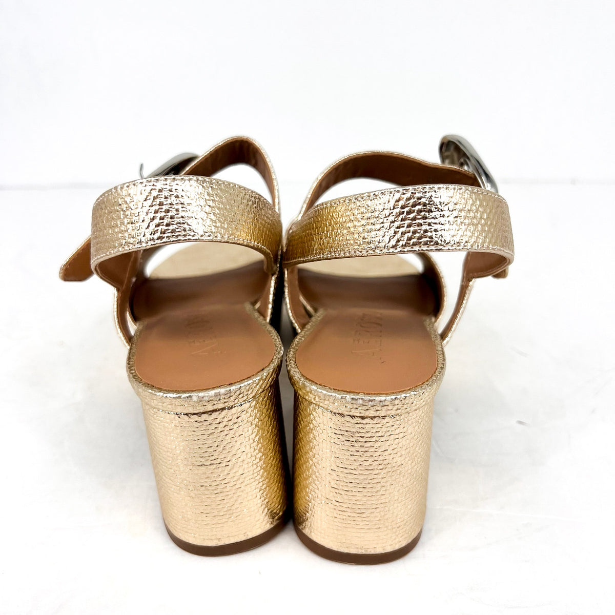 AEROSOLES Women's Chamber Heeled Sandals Size 10M Soft Gold NWOB