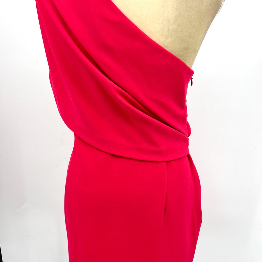TRINA TURK Women's One-Shoulder Makina Dress Size 14 Pink Coral Asymmetric NWT