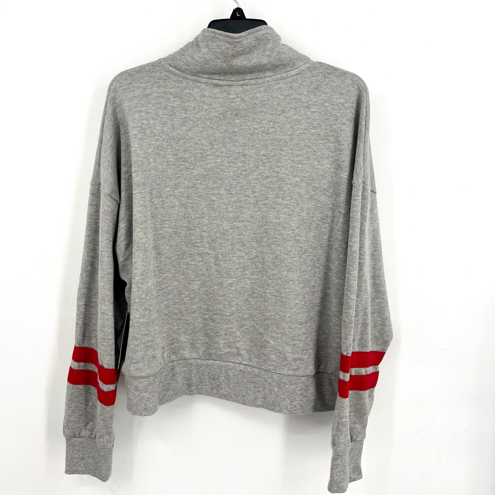 COLOSSEUM Womens NC State Quarter-Zip Fleece Sweatshirt Large Heather Grey NWT