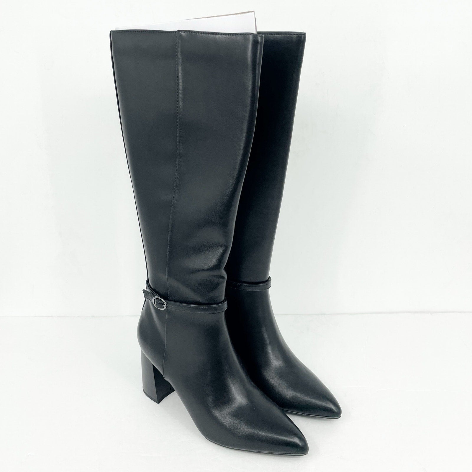 Anne Klein Womens Brenice Knee High Tall Boots Size 9 Vegan Leather NIB
