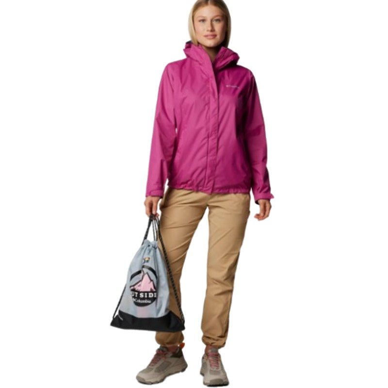 COLUMBIA Women's Arcadia II Jacket Large Pink Purple Hooded Waterproof NWT
