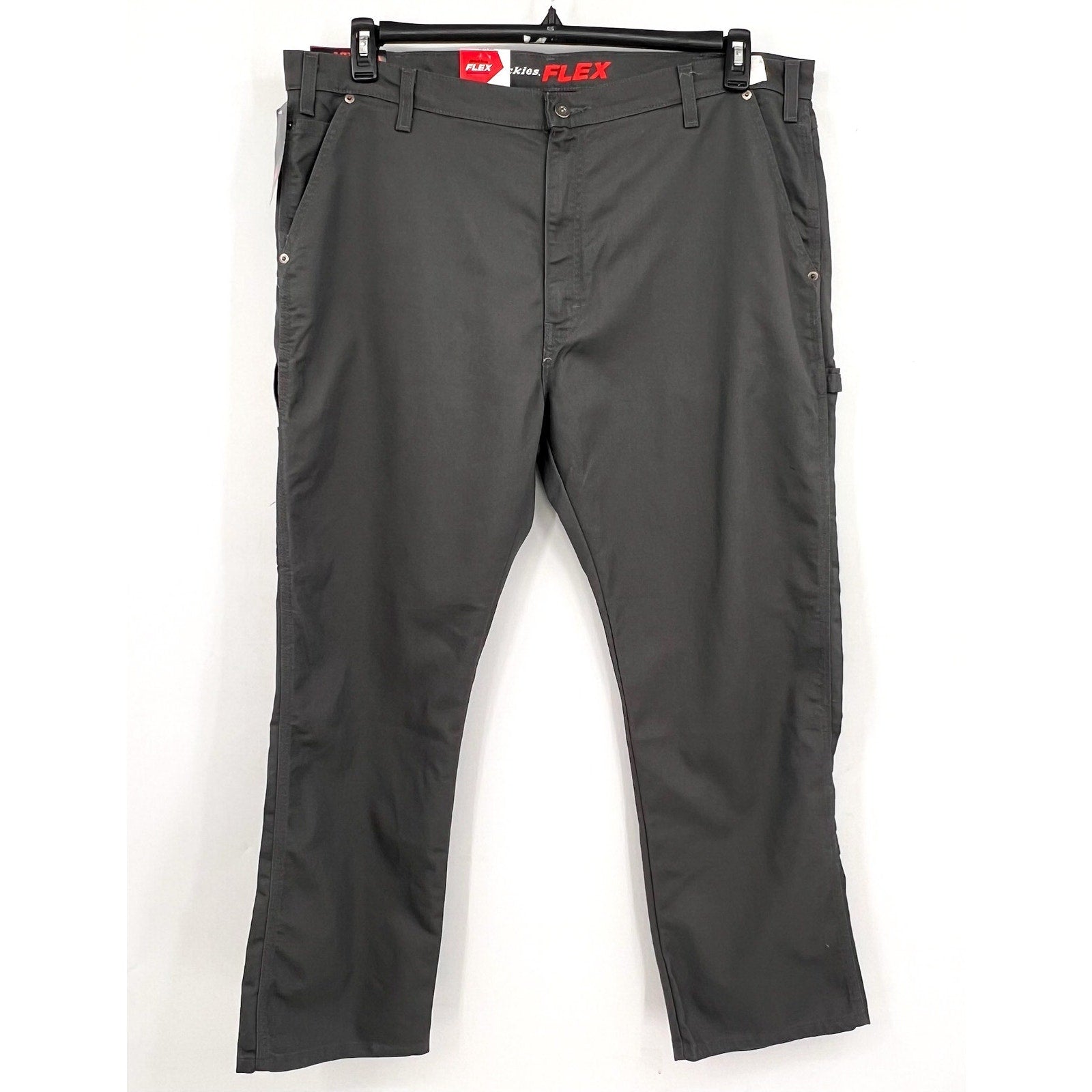 DICKIES Men's Duck Carpenter Pants 42x30 Gray Slate Regular Fit Stretch NWT