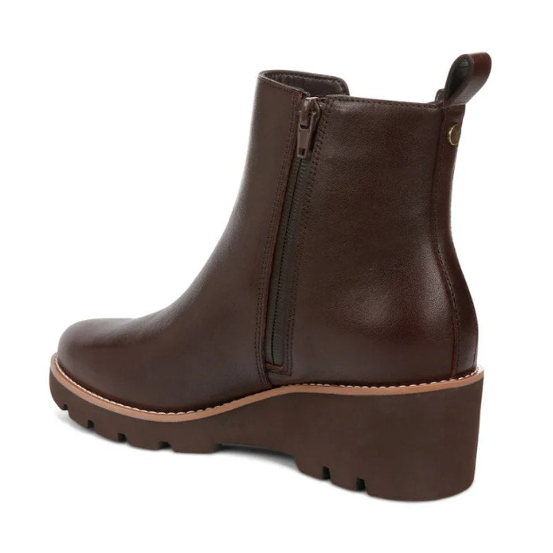 Vionic Womens Aria Ankle Booties US 7.5 WIDE EU 38 Brown Leather Boots NWOB