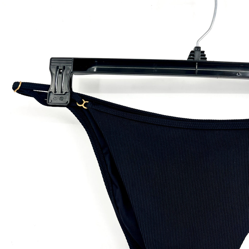 L*SPACE Women's Remi Bitsy Bikini Bottoms XL Black Cheeky Coverage NWT