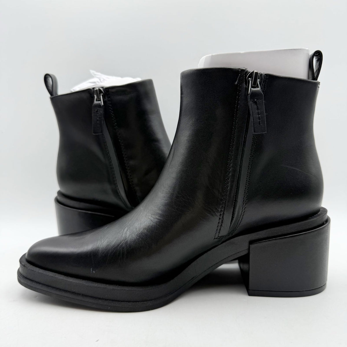 Franco Sarto Womens Dalden Ankle Boots US 6.5 M EU 36.5 Black Leather NWOB