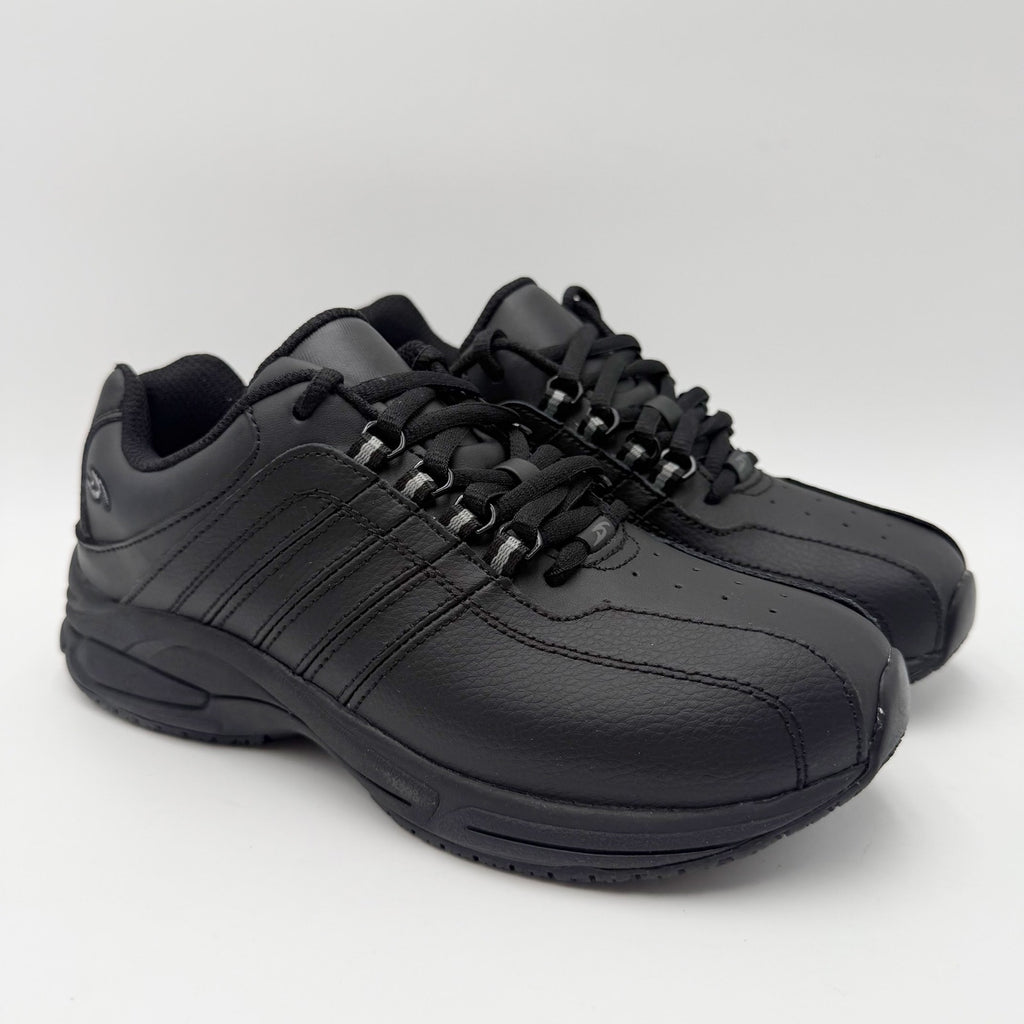 Dr. Scholls Womens Kimberly Work Sneakers Size 6.5 Wide Black Leather SR NIB