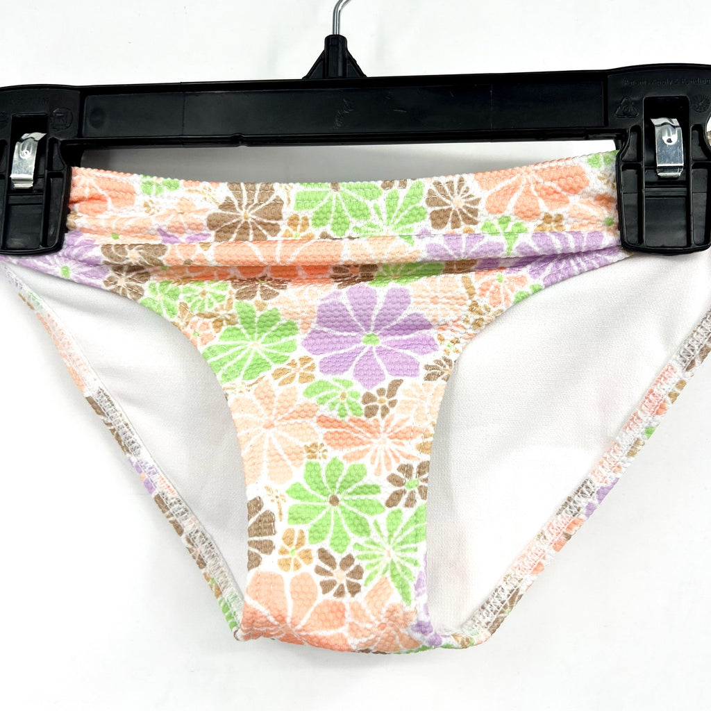 ROXY Girl's All About Sol Cropped Bikini Set Size 16 Pink Pastel Floral NWT