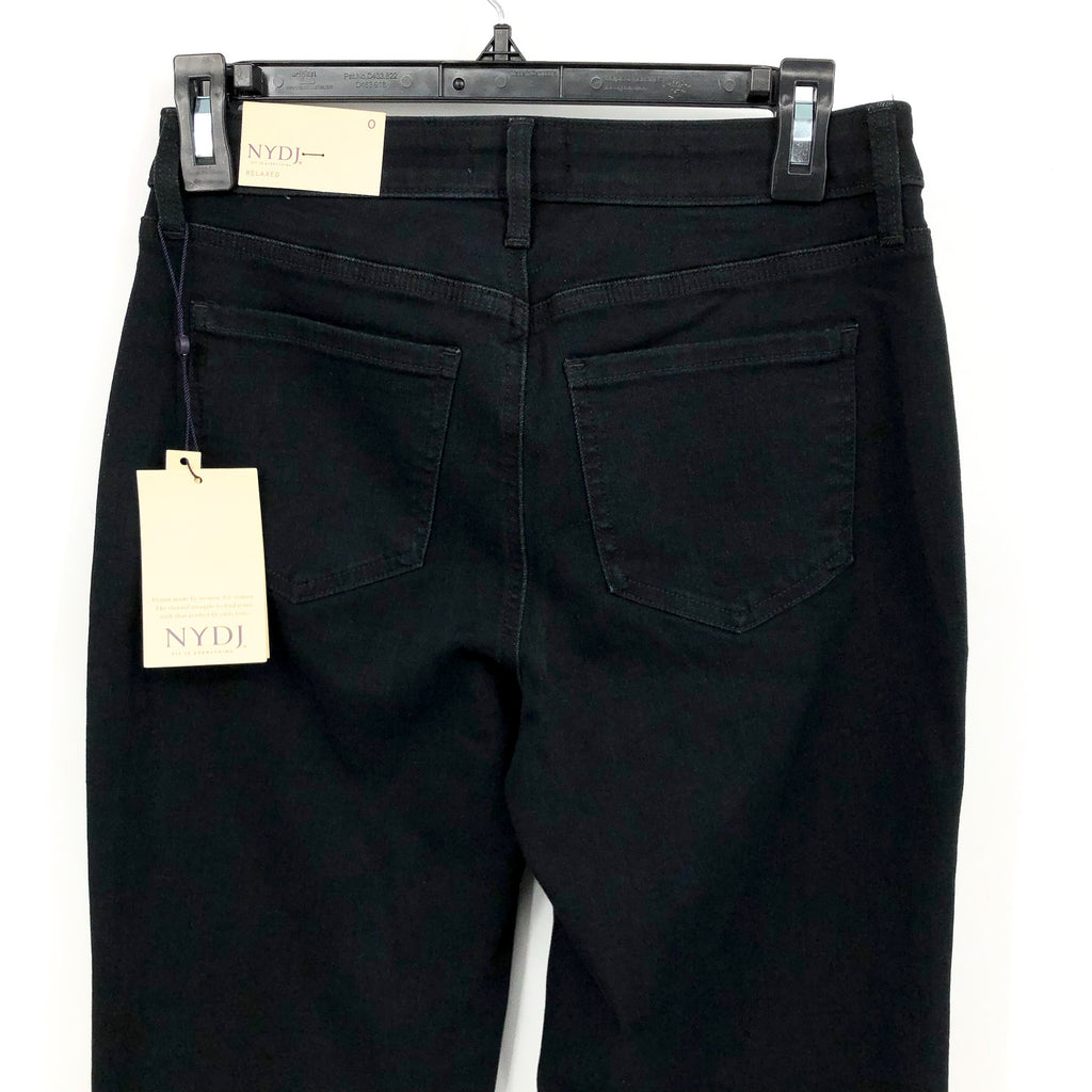 NYDJ Women's Emma Relaxed Slender Jeans Size 0 Black Huntley Lift Tuck NWT