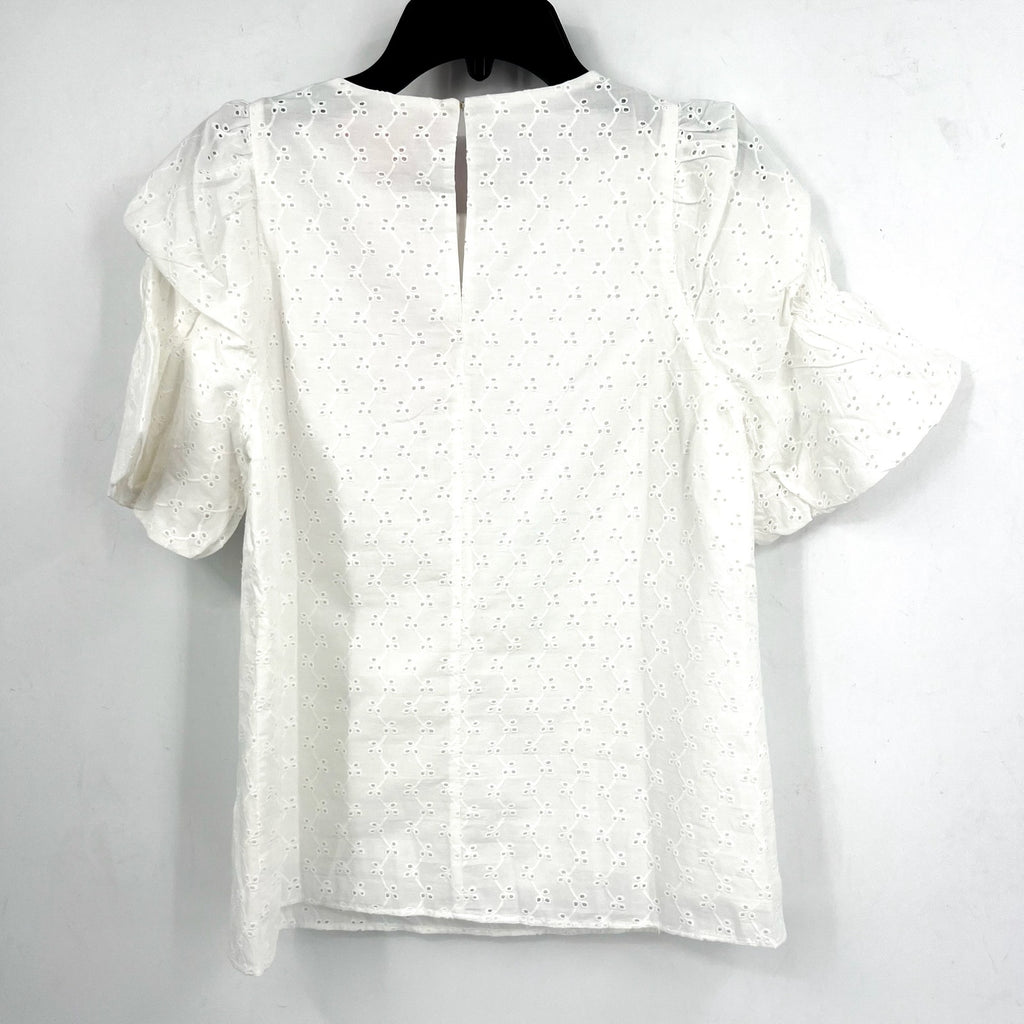 LILLY PULITZER Womens Lailah Eyelet Top XXS Resort White Ditsy Vine Eyelet NWT