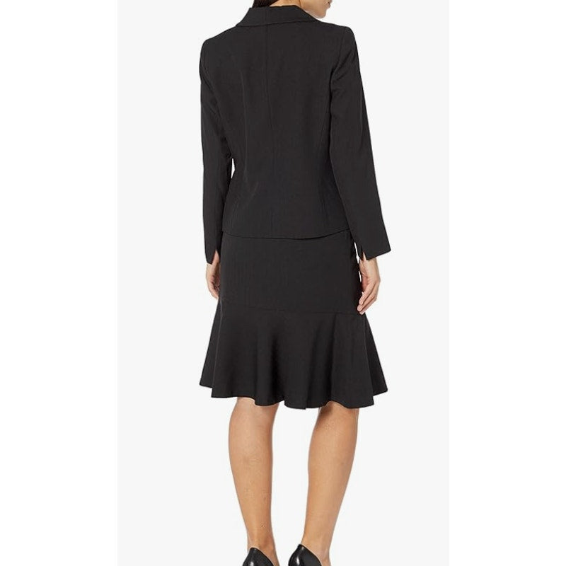 LE SUIT Women's Shawl Collar Button Blazer Jacket 14 Petite Black NWT