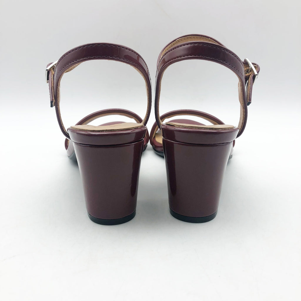 Naturalizer Womens Bristol Heel Sandals Size 6M Red Cranberry Vegan Leather NIB