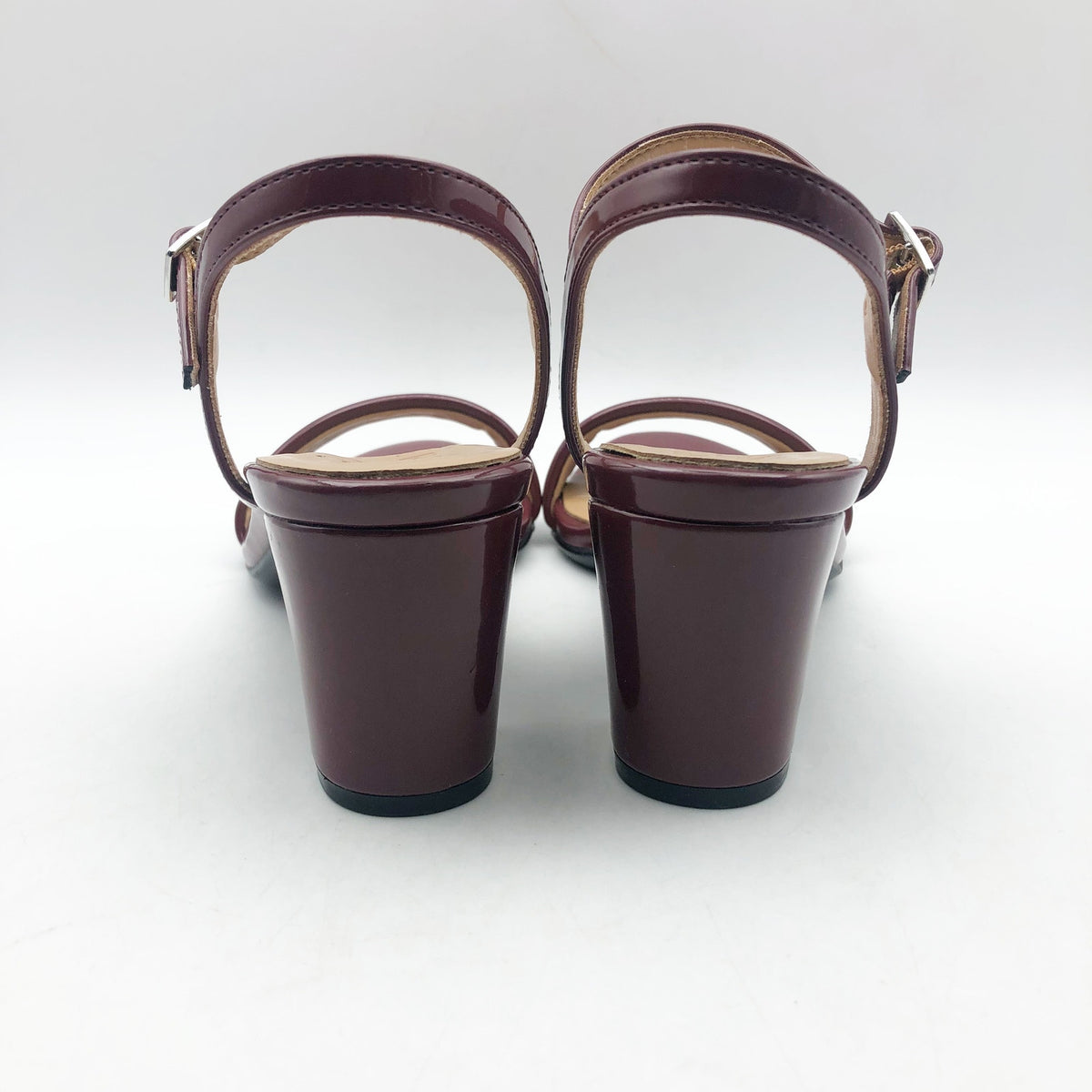 Naturalizer Womens Bristol Heel Sandals Size 6M Red Cranberry Vegan Leather NIB
