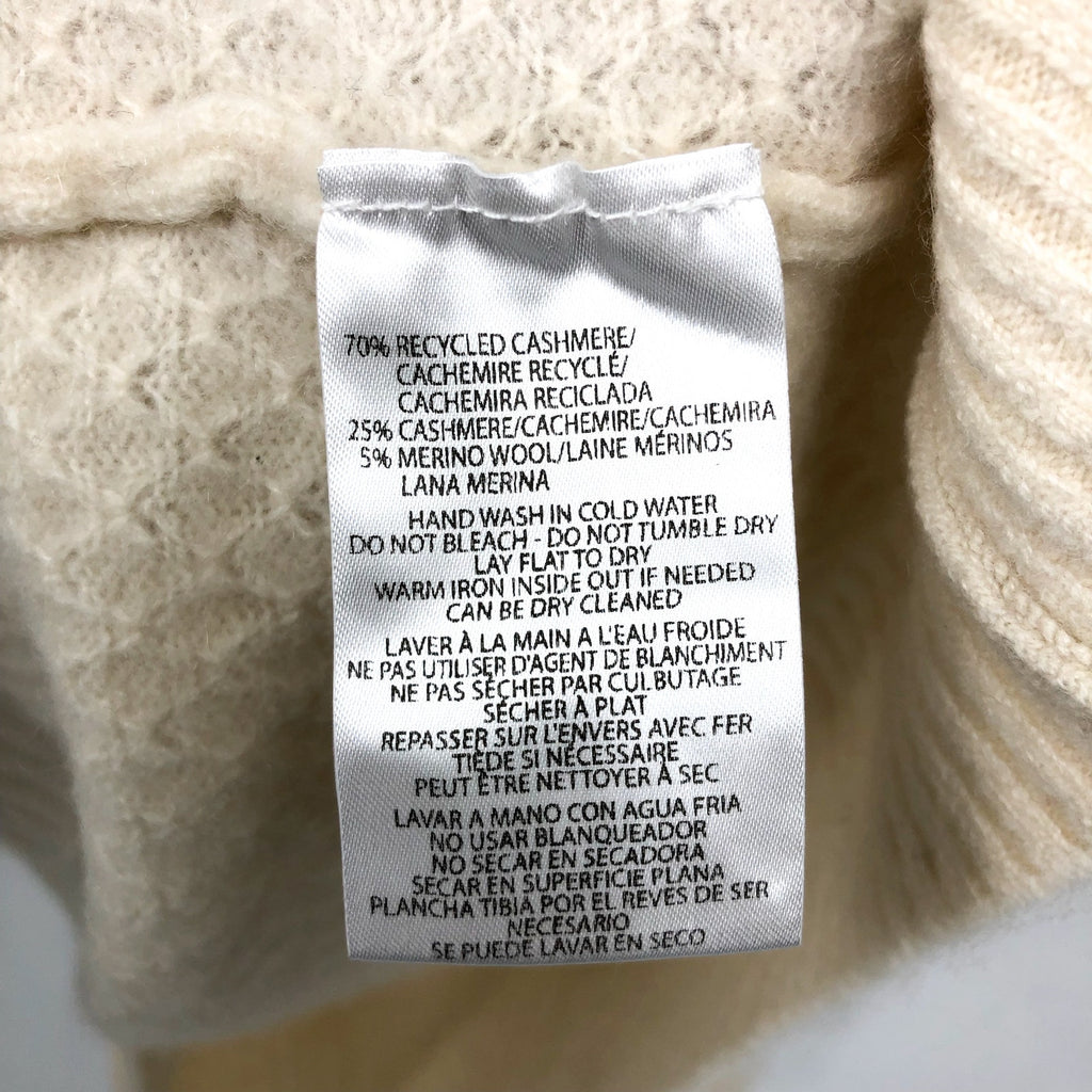 JACK VICTOR Men's Renfrew Turtleneck Sweater XL White Ecru Cashmere Wool NWT