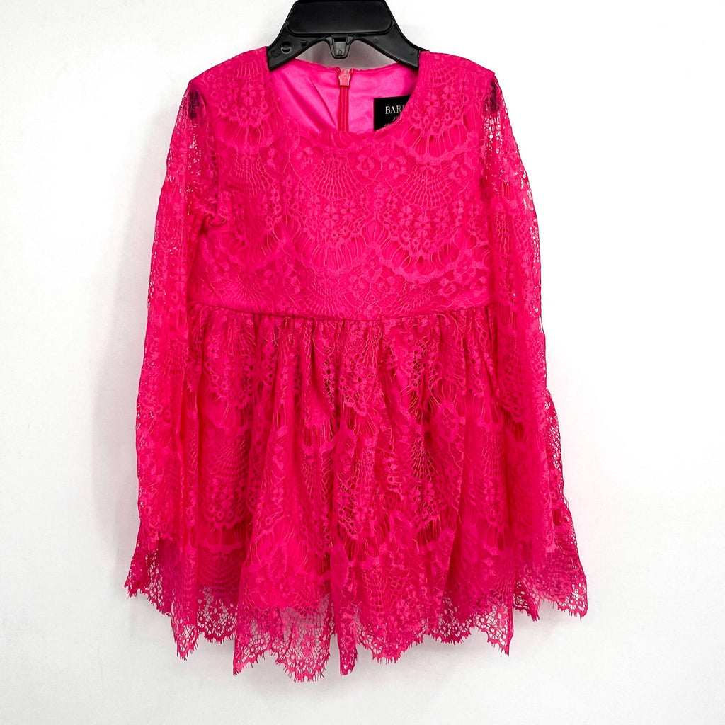 BARDOT Baby Gertrude Lace Dress Size 9-12 Months Pink Long Sleeve NWT