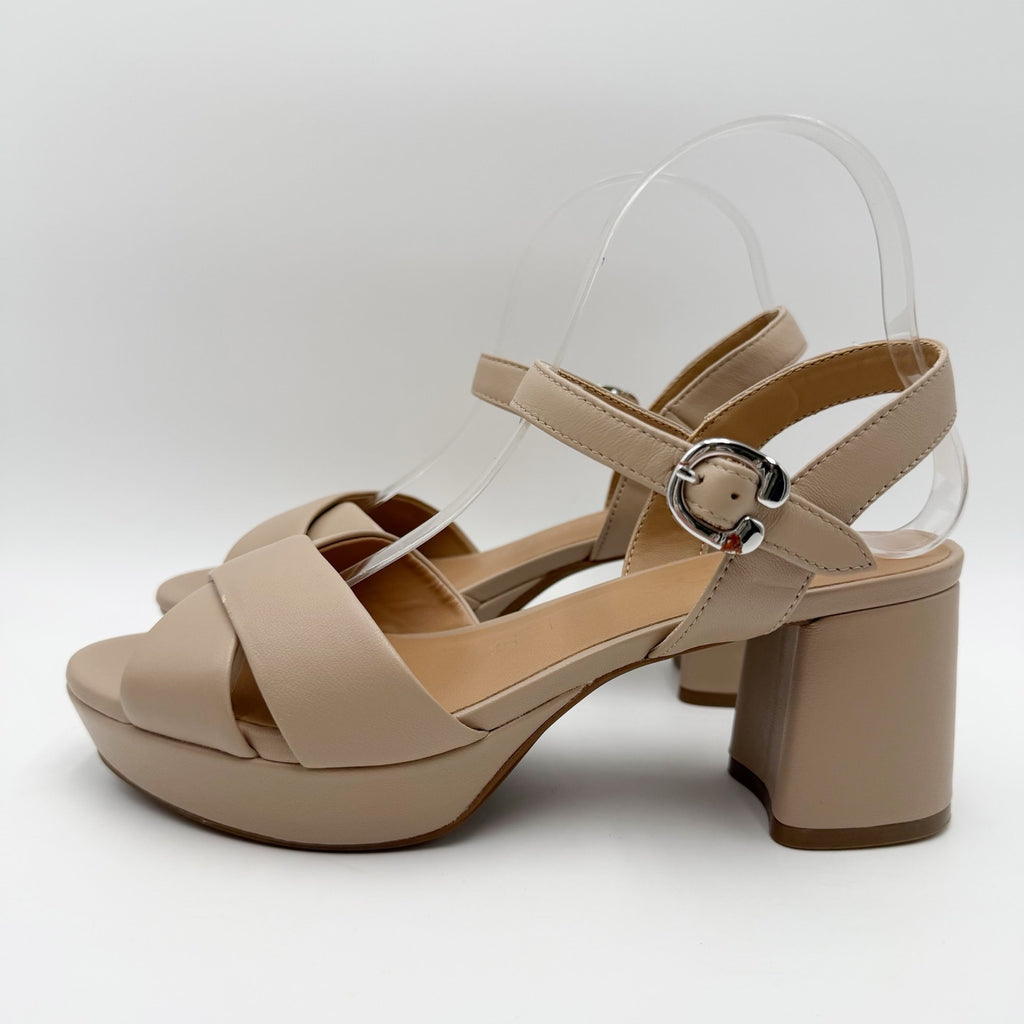 Aerosoles Womens Cosmos Platform Sandals Size 8.5 M Beige NWOB