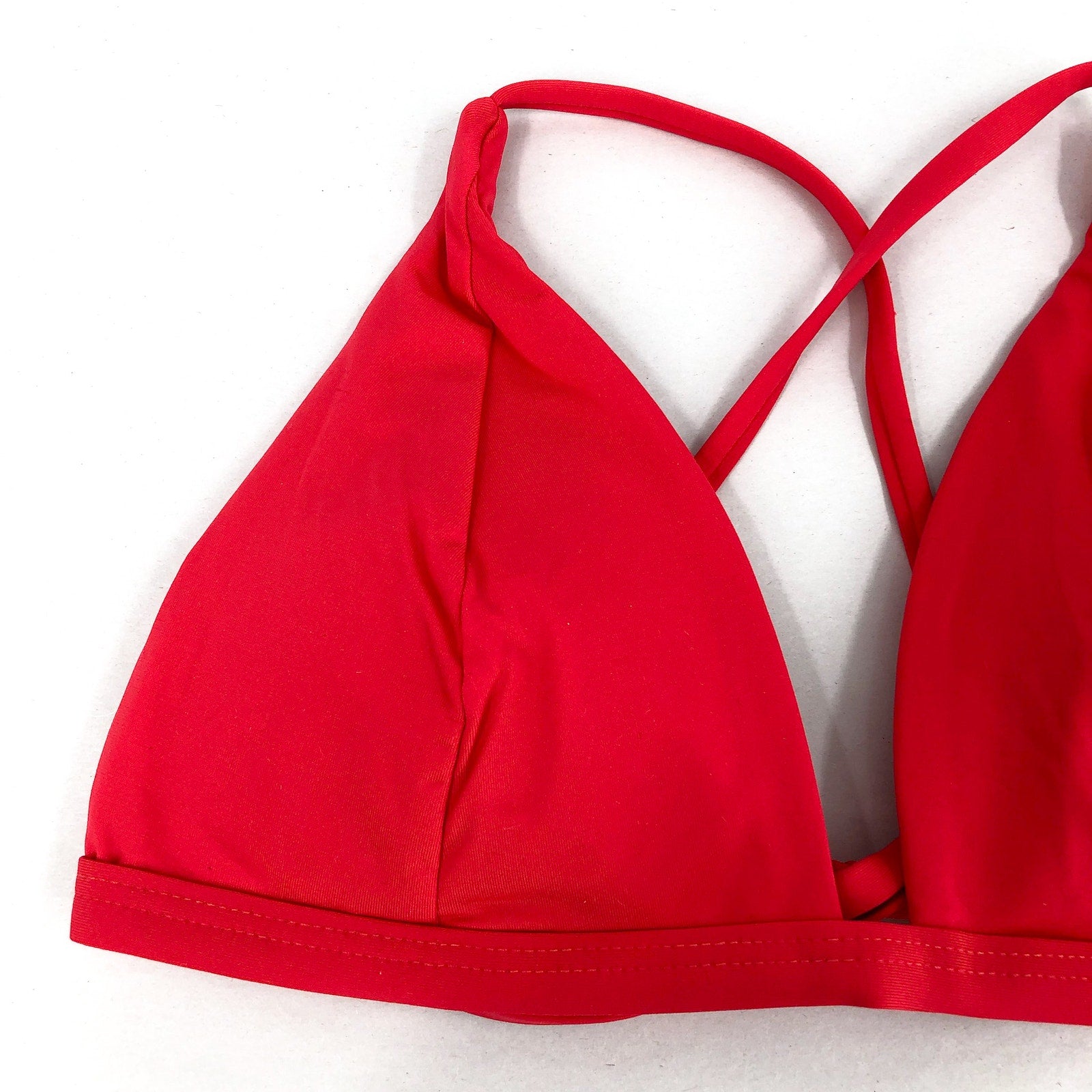 PRANA Women's Sunkissed Bikini Top XS Carmine Red Cross Back Stretch NWT