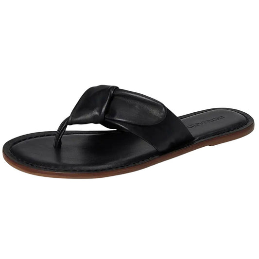 Bernardo Footwear Womens Laia Thong Sandals US 8.5 M Black Leather NIB