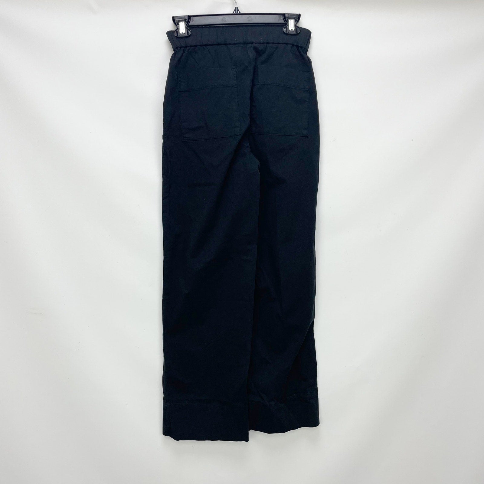 Everlane Womens The Easy Pant Sz 0 Elastic Waist Straight Leg Chino Black NWT