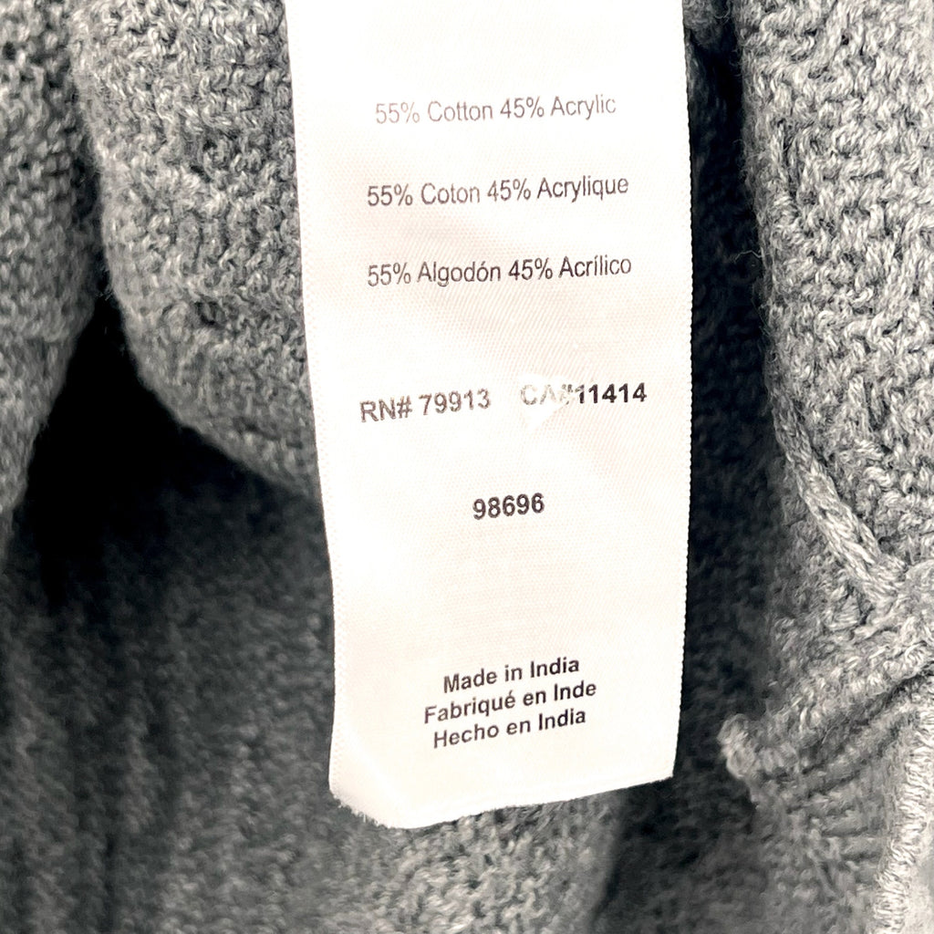 MOTHERHOOD Maternity Cable Knit Sweater Medium Grey Button Shoulder NWOT