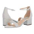 Betsey Johnson Womens Mari Heeled Sandals Size 6.5 EU 37 White Rhinestone NIB