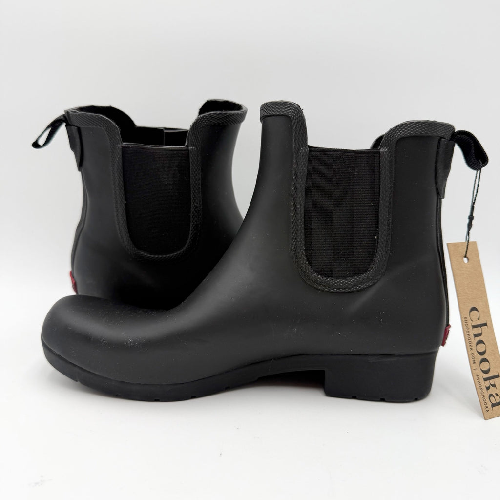 Chooka Womens Eastlake Chelsea Rain Ankle Boots Size 6 Black Waterproof NWT