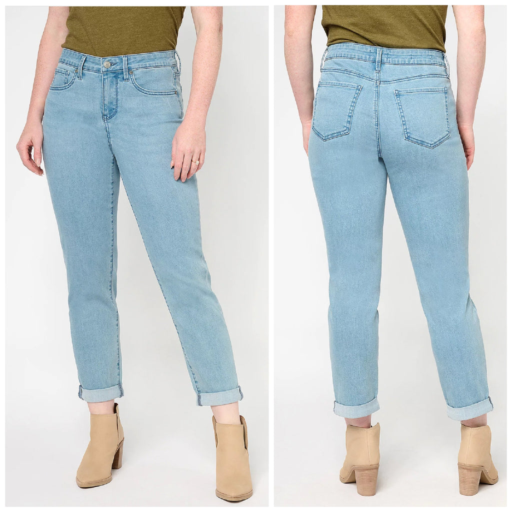 NYDJ Womens Margot Girlfriend Jeans Size 10 PETITE Kingston Blue NWT