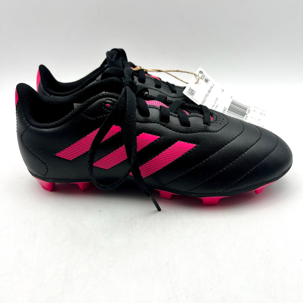 Adidas Youth Goletto VIII Soccer Cleats Size 2.5 Black Pink Firm Ground NWOB